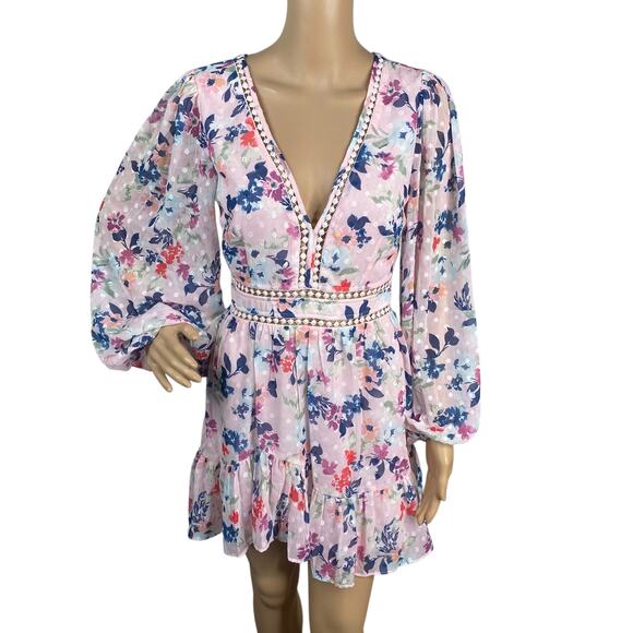 Sage + Paige Dresses & Skirts - NWT Sage + Paige Wildflower Forever Floral Puff Sleeve Mini Dress SZ S